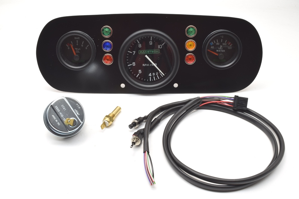 Mk1 Escort alloy Dash panel Kit 3 Clock with Shift Light