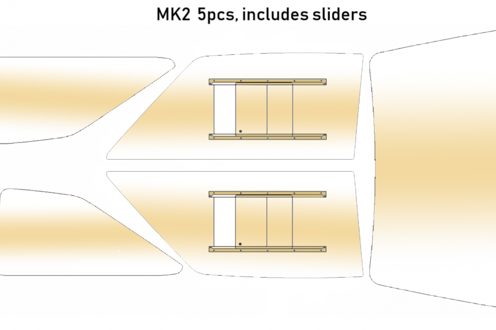 Mk2 Escort 5 Piece Poly-carbonate Window Kit Tinted