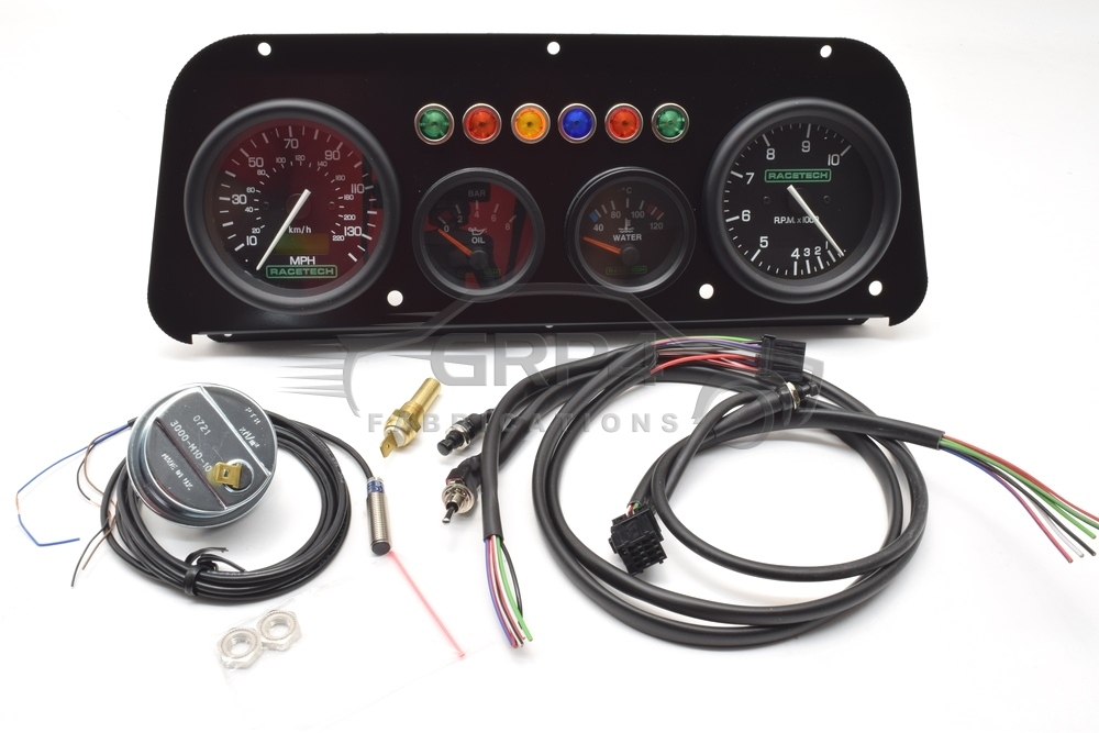 Mk2 Escort alloy Dash panel Kit 4 Clock with Shift Light