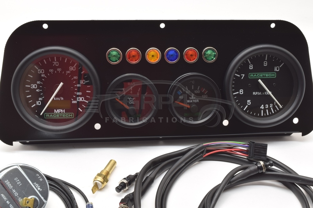 Mk2 Escort alloy Dash panel Kit 4 Clock with Shift Light