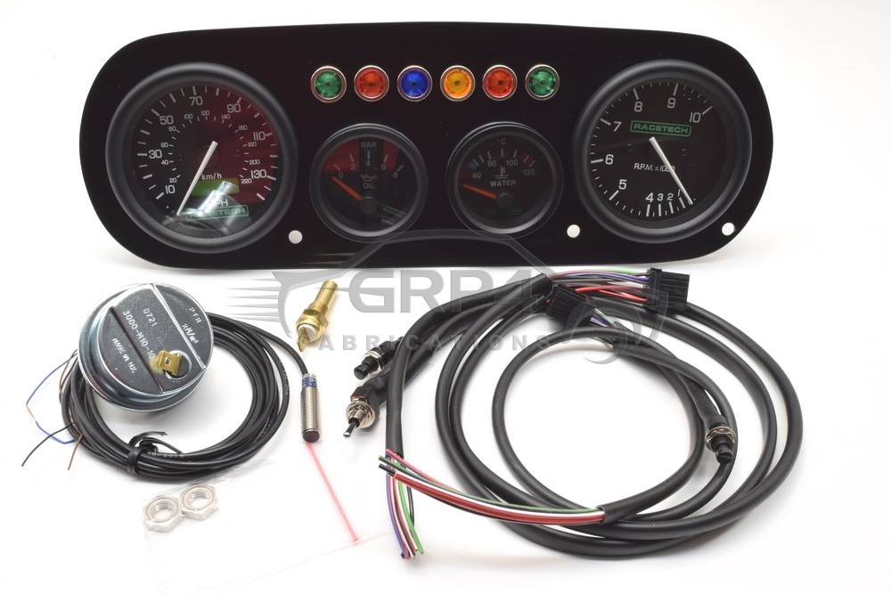 Mk1 Escort alloy Dash panel Kit 4 Clock