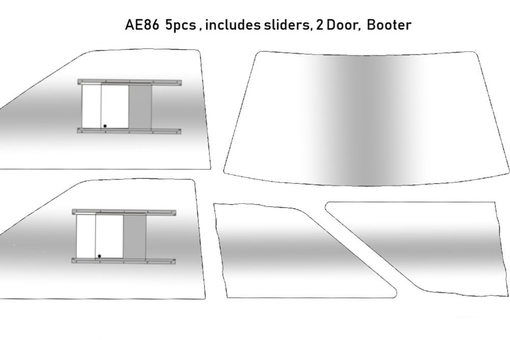 Toyota Corolla Ae86 2 Door Poly-carbonate Window Kit (clear)