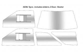 Toyota Corolla Ae86 2 Door Poly-carbonate Window Kit (clear)