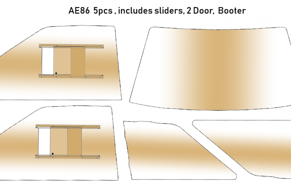 Toyota Corolla Ae86 2 Door Poly-carbonate Window Kit (tinted)