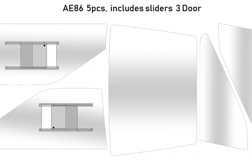 Toyota Corolla Ae86 3 Door Poly-carbonate Window Kit (clear)