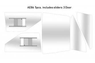 Toyota Corolla Ae86 3 Door Poly-carbonate Window Kit (clear)