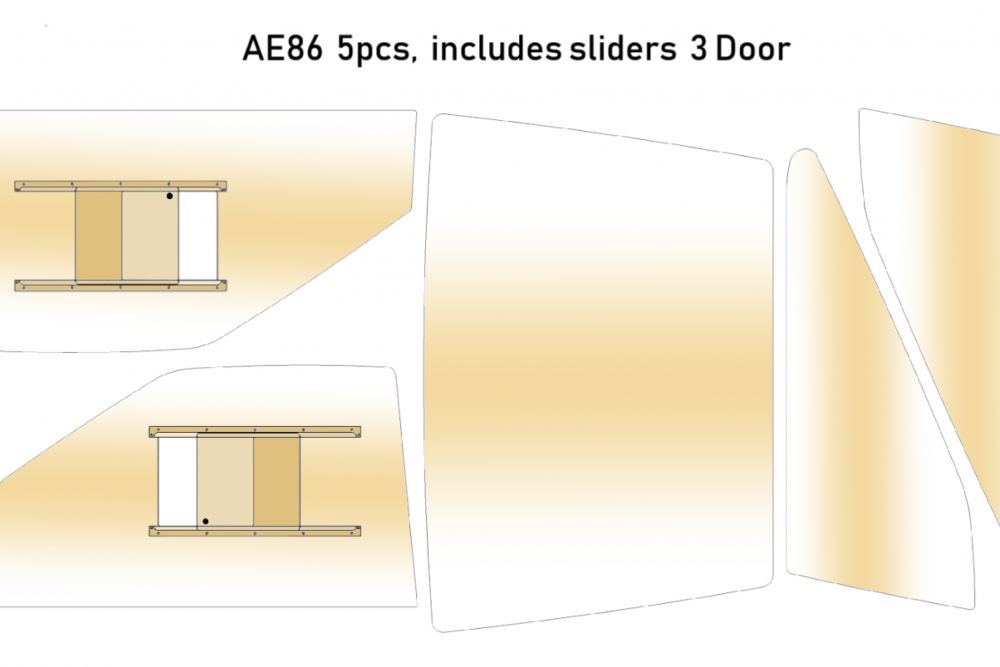 Toyota Corolla Ae86 3 Door Poly-carbonate Window Kit (tinted)