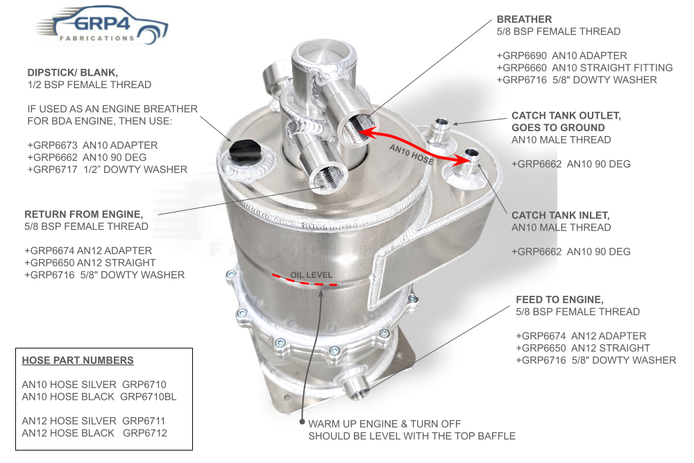 6r4 Type Dry Sump Tank With Integrated Catch Tank