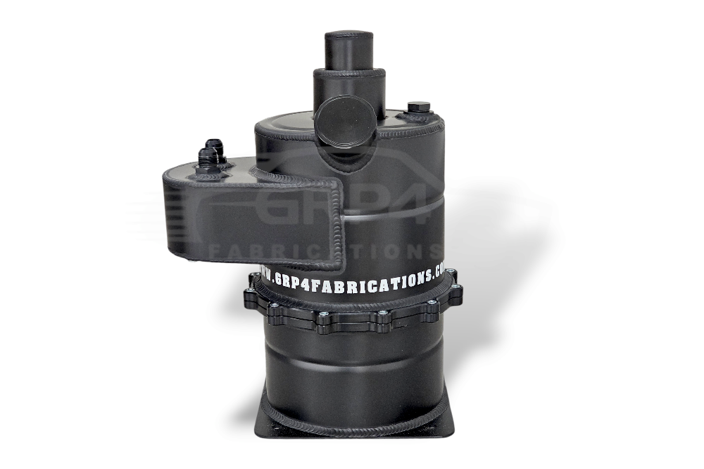 6R4 TYPE DRY SUMP TANK SPLIT WITH INTEGRATED CATCH TANK BLACK ANODISED