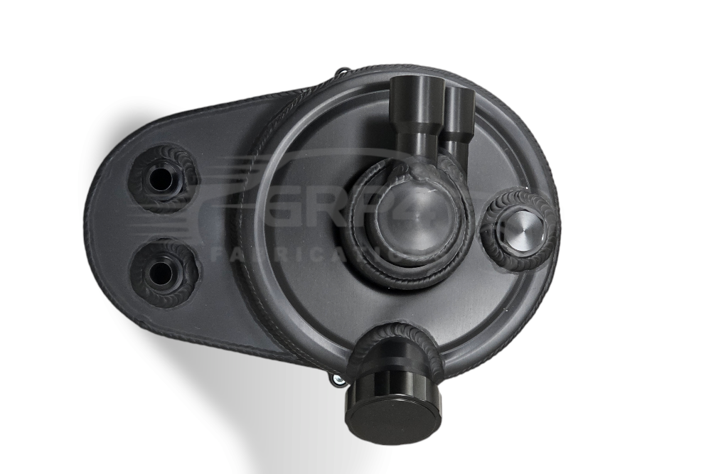 6R4 TYPE DRY SUMP TANK SPLIT WITH INTEGRATED CATCH TANK BLACK ANODISED