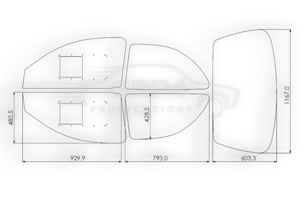 Opel Corsa B 5 Piece Pc Window Kit *P Opel Corsa B 5 Piece Pc Window Kit *P