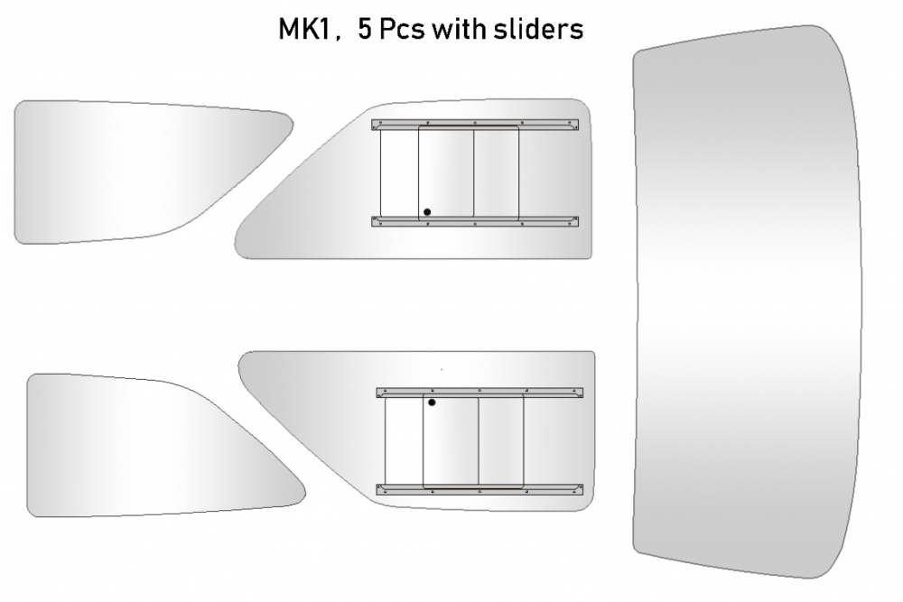 Mk1 5 Piece Window Kit Clear