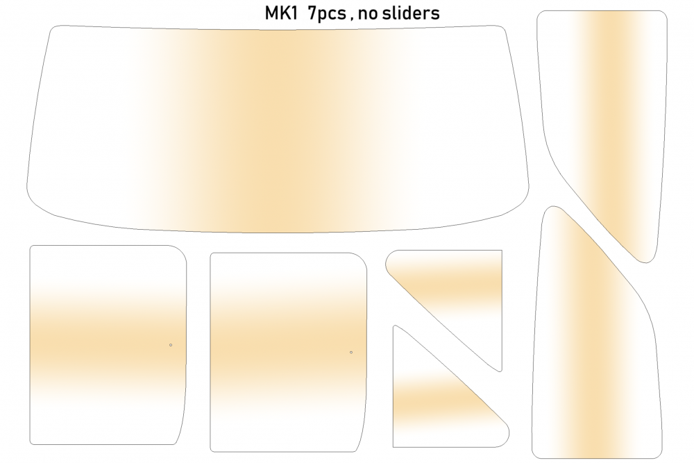 Mk1 7 Piece Window Kit Tinted