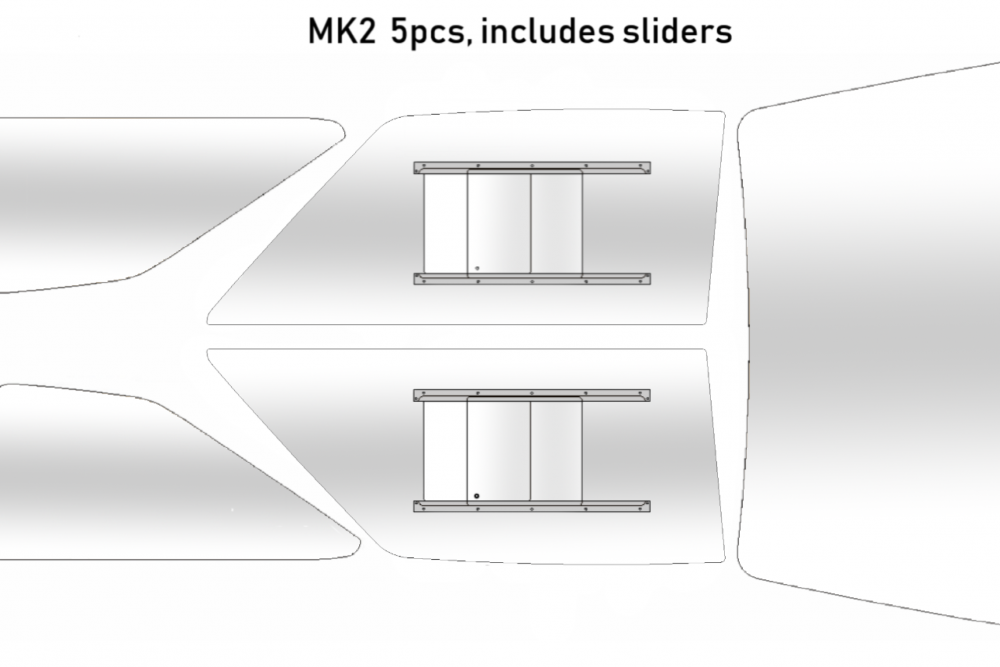 Mk2 5 Piece  Hard Coated Polycarbonate Window Kit (clear)