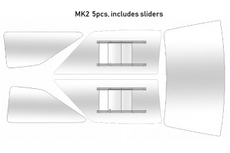 Mk2 5 Piece  Hard Coated Polycarbonate Window Kit (clear)